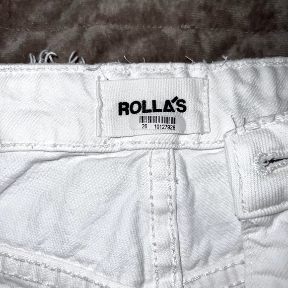 White distressed wide leg high waist rollas jeans - Picture 2 of 4